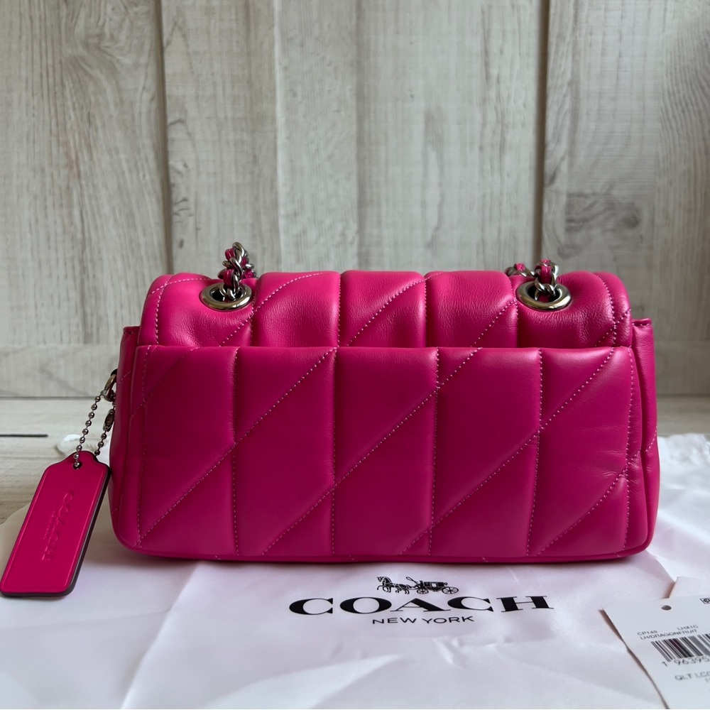 Coach Pink Quilted Shoulder Bag with C-Clasp - Picture 6 of 10
